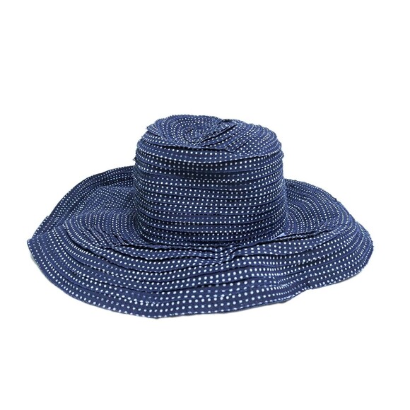 Wallaroo Woman’s Scrunchie Sun Hat Blue White Sun Protection Packable Bucket - Picture 3 of 6